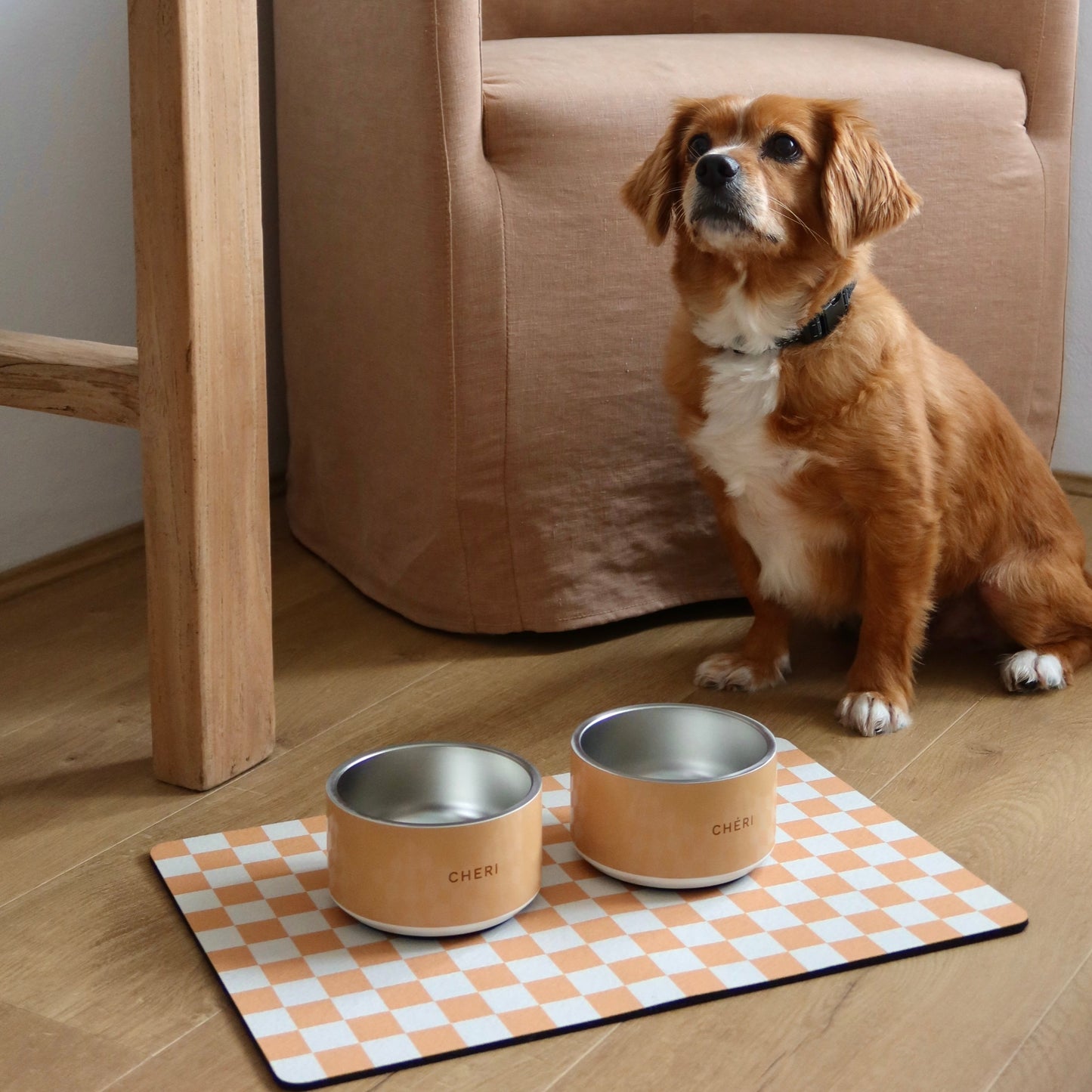 Pet Mat Checkered - Sand Yellow